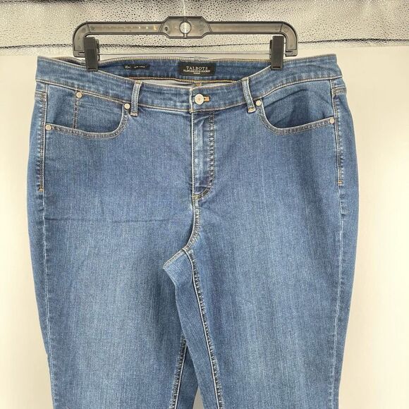 Talbots Women’s Medium Wash Flawless Five-Pocket Slim Ankle Denim Jeans Size 16W - Picture 4 of 15